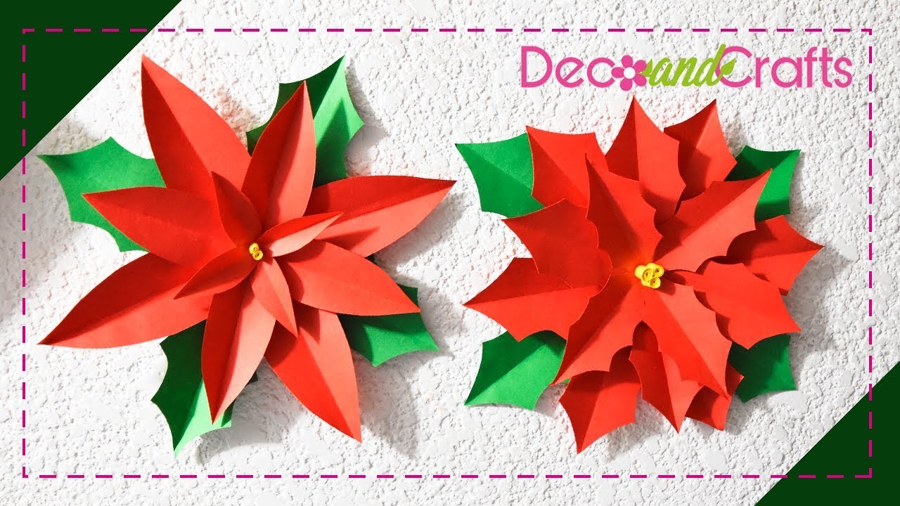 FLOR DE NOCHEBUENA DIY Manualidad para Navidad- DecoAndCrafts - YouTube