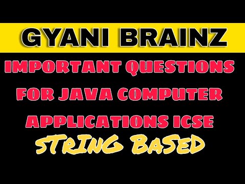 IMPORTANT JAVA QUESTIONS ON STRING | ICSE BOARDS | JAVA COMPUTER ...