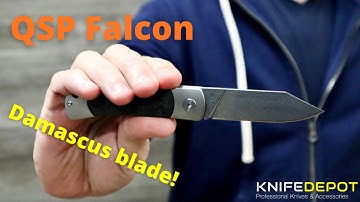QSP FALCON | DAMASCUS Blade TITANIUM Steel Handle