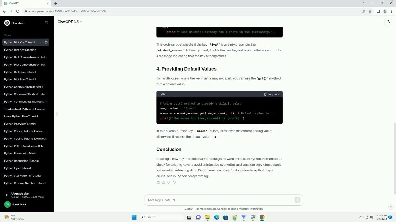 python dictionary create new key - YouTube