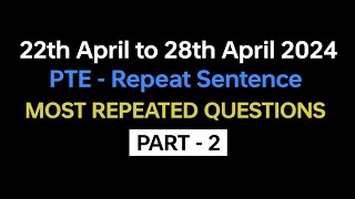 PTE Repeat Sentence (Part-2) April Exam Prediction  repeat sentence practice pte #pte #beattheptemax