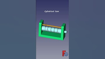 FreeCAD Assembly 4 Cylindrical Cam & Follower Mechanism andAnimation  #freecad