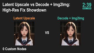 🟢 Latent Upscale vs Decode + Img2Img: High-Res Fix Showdown (ComfyUI Shortcut)