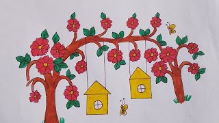 tree house drawing for kids tree house drawing easy tree house drawing with color tree house pencil