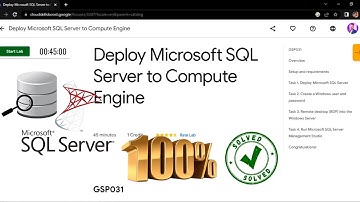 Deploy Microsoft SQL Server to Compute Engine [ GSP031 ]  Solution