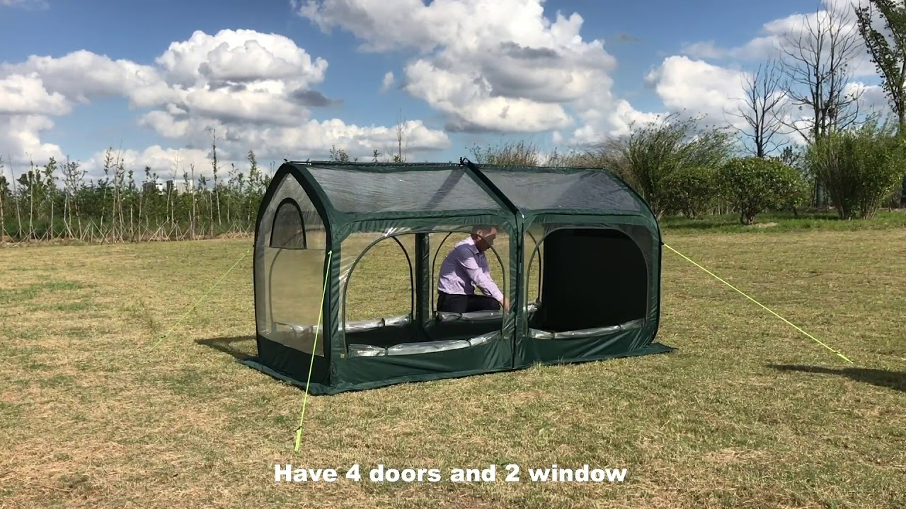 porayhut Pop up Greenhouse, 4 Zipper Doors Backyard Flower Shelter ...