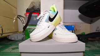 Đập hộp giày Nike Air Force 1(White/Black/Barely Volt/Ghost Green}