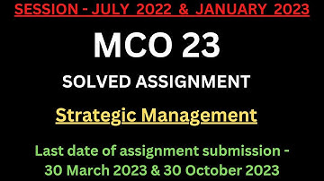 MCO 23 Solved assignment 2022-23| MCO 23 solved assignment  2022-2023 | M.COM | Assignment pdf 22-23