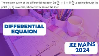 The solution curve of the differential equation 2y dy/dx + 3 = 5 dy/dx passing through the point
