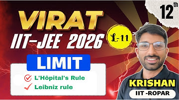 IIT JEE  2026: Class12 Math Exponential limits Logarithmic Limits L11 | IIT-JEE Mains +Advanced 2026