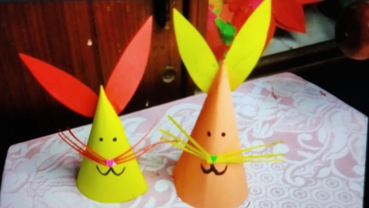 Easter craft ideas paper rabbit paper crafts easy - YouTube