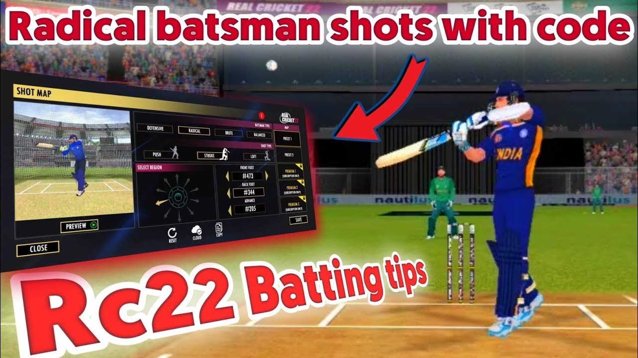 Rc22 Shot Map Preset Settings|Real Cricket 22 Batting Tips Rc22 - YouTube