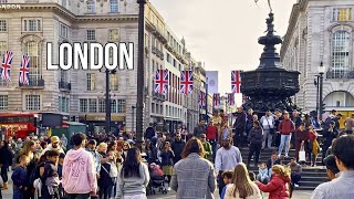 Central London Walk | Trafalgar Square to Piccadilly Circus | London Walking tour 4K