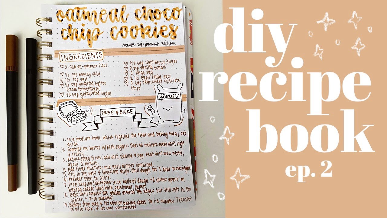 my diy recipe book! 👩🏻‍🍳🍪📒 ep. 2 w/ calm piano music 