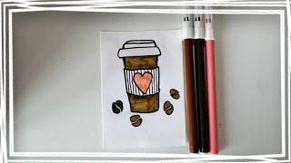 رسم كوب قهوة سهل |رسم للمبتدئين| رسم سهل Easy drawing