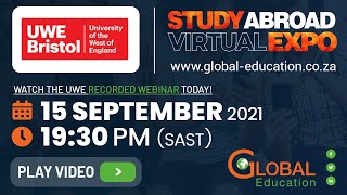 UWE Bristol at the Global Education's Virtual Expo September 2021