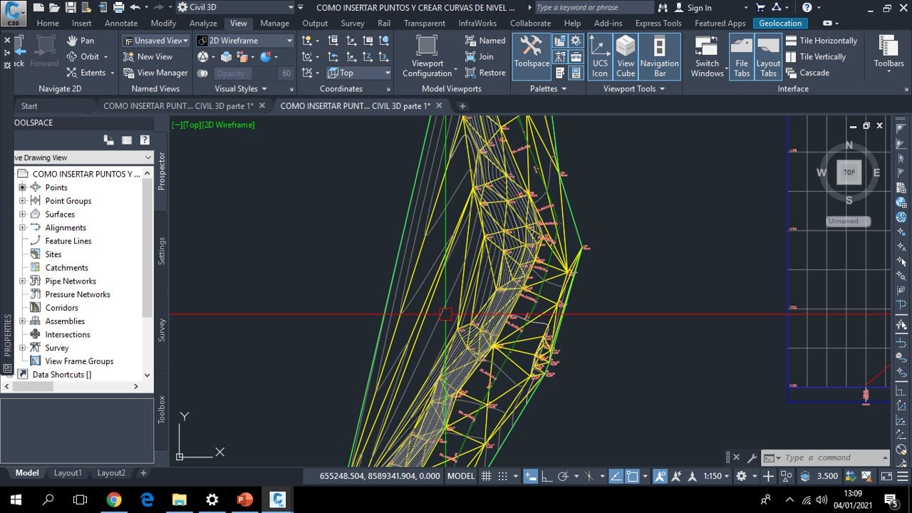 CORRECCIÓN DE LA CARRETERA CON LA TRIANGULACIÓN EN CIVIL 3D