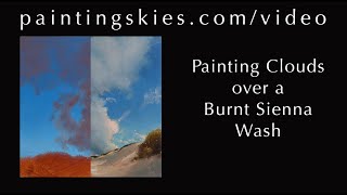 Painting Clouds on a Burnt Sienna Wash