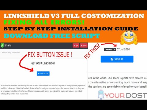 Linkshield Full Customization | Fixing Button Error | Download Free Script | msr TechTube