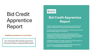 How to request bid credits