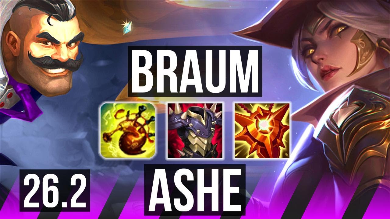 BRAUM & Lux vs ASHE & Smolder (SUP) | Good KDA: 3/1/25 | EUW Master | 26.2