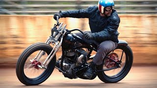 Billy Lane HarleyDavidson Motorcycle Racing Crash Daytona Bike Week DIY Captain America Fork Swap