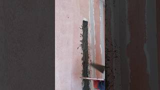 Filling the opening for the canal with rough plaster #plaster #gypsum #cement #renovation #plaster