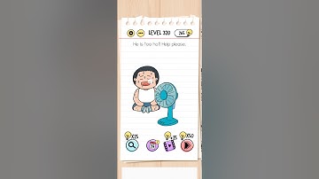 Brain test Level 320  He is too hot! Help please