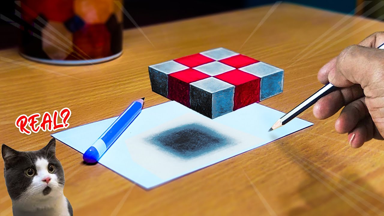 🤯 How to Draw a Realistic 3D Cube in Minutes! #3d @SureshArtsFam - YouTube