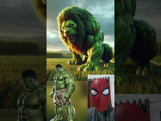 Superheroes but lion 💥 Marvel & DC-All Characters #marvel #avengers#shorts class=