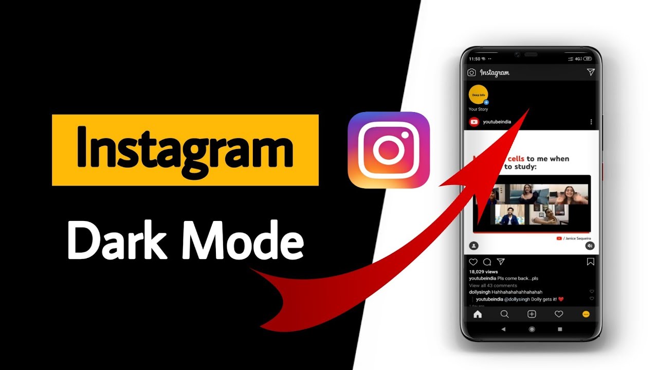 How to turn on dark mode in Instagram YouTube