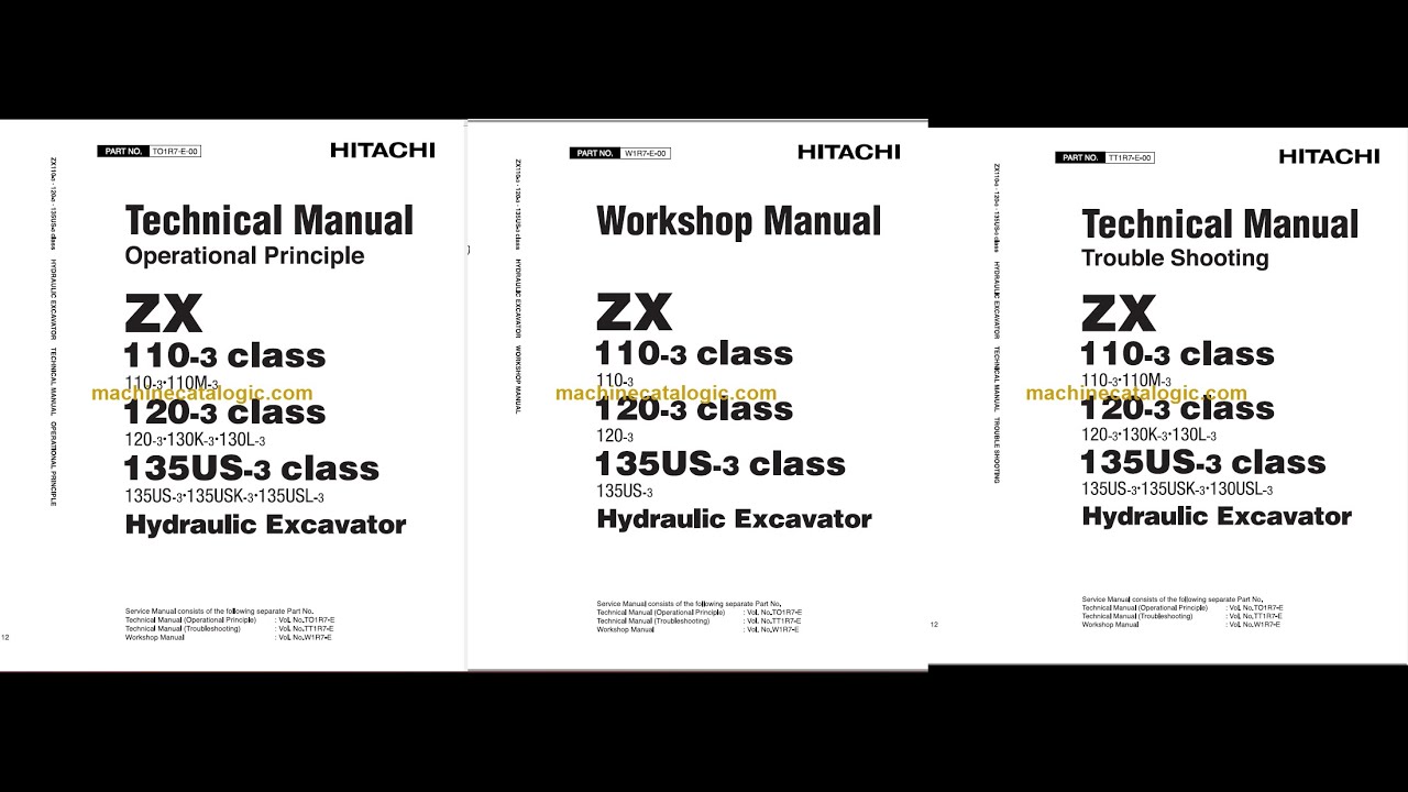 Hitachi ZX110-3 ZX120-3 ZX135US-3 Technical and Workshop Manual