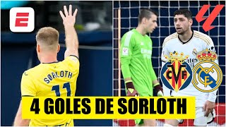 CUATRO GOLES DE SORLOTH para empatárselo al REAL MADRID 4-4 vs VILLARREAL y es el PICHICHI | La Liga