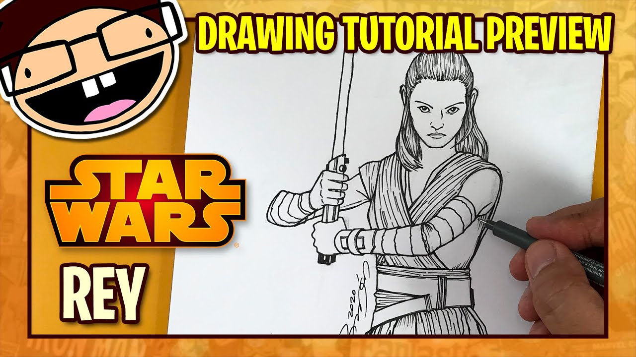 How to Draw REY (Star Wars) Drawing Tutorial - Draw it, Too!