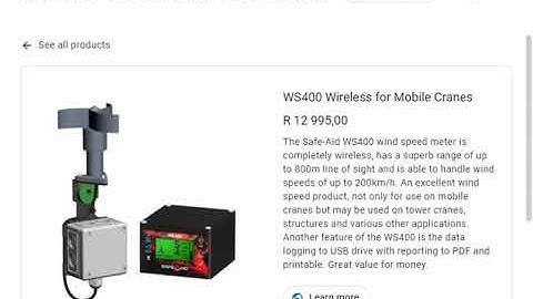 Wireless Anemometer / Wind Speed Meter for Mobile Crane