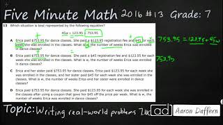 7th Grade STAAR Practice Writing Real-world Problems (7.10C - #1) Wealth