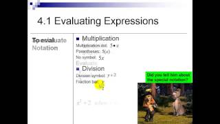 6th Grade 4.1 Evaluating Expressions