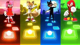 Amy vs Tails Hedgehog vs Cartoon Cat vs Knuckles | Tiles Hop EDM Rush