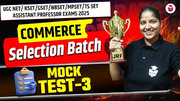 UGC NET/ KSET/GSET/WBSET/MPSET/TS SET/AP 2025 Commerce | Paper 2 Commerce Most Important Questions