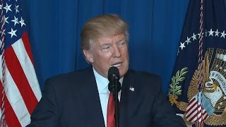 Trump speaks after cruise missile launch President Trump addressed the nation shortly after the U.S. launched a cruise missile strike against Syria. He is in Mar-a-Lago for a summit meeting with the ..., From YouTubeVideos