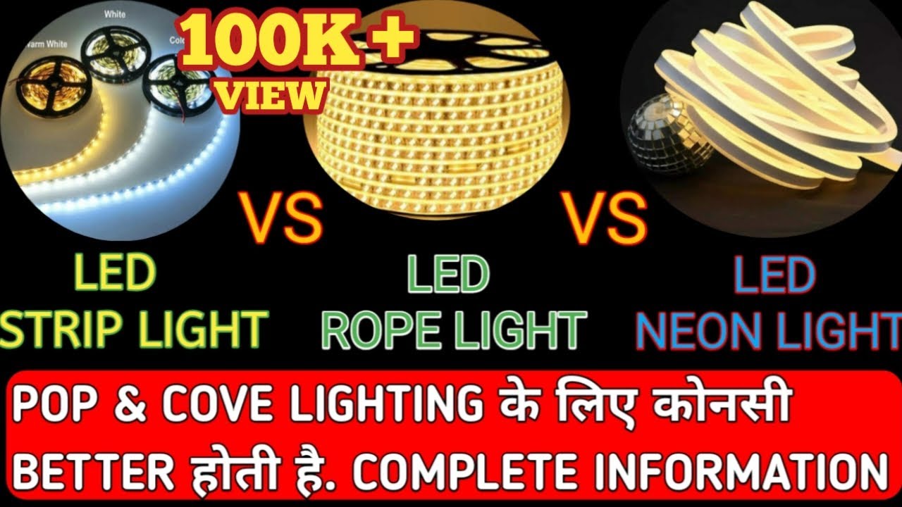 Led neon light vs led rope light vs led strip light