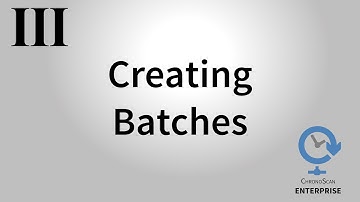 ChronoScan ENTERPRISE Web Interface Basics III - Creating Batches