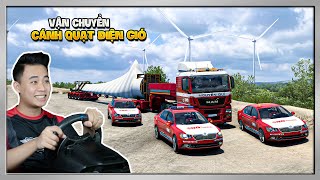 ETS2 - Đoàn Xe Hộ Tống "Cánh Quạt Điện Gió" Siêu Trọng Trường Ngày Mưa