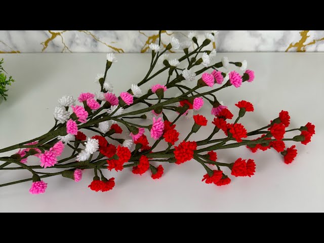 Flower bunches with wool | diy| class=