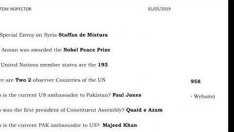 FPSC Custom Inspector Batch - 8 Solved Paper