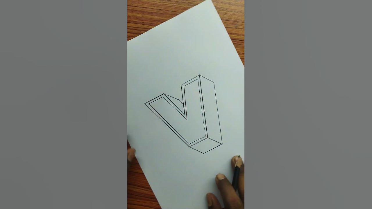How to draw the letter V in 3D YouTube