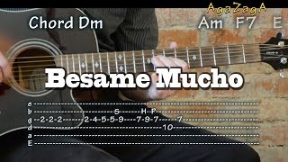 Video thumbnail of "Besame Mucho - Guitar lesson, como tocar, レッスン , урок, табулатуры"