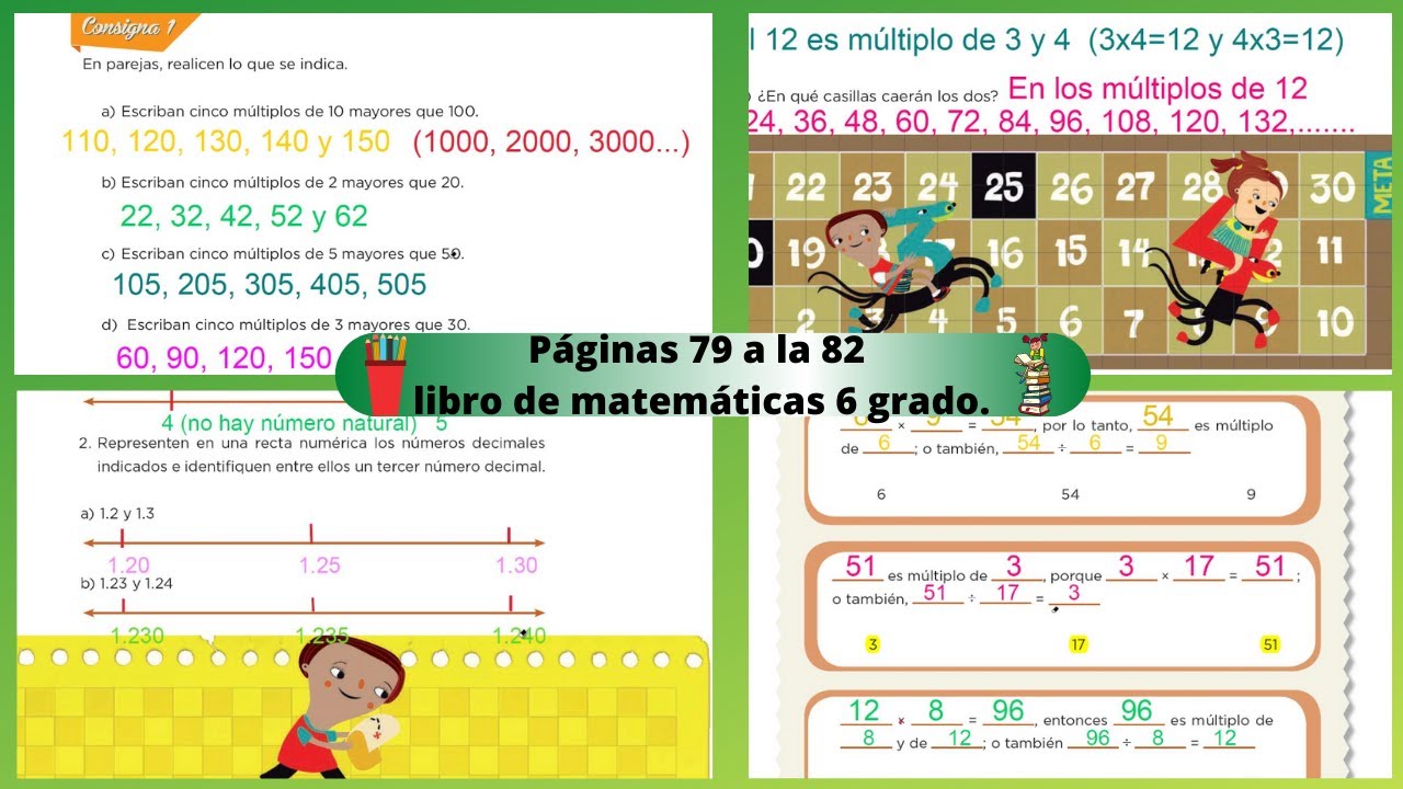 Paginas 79 A La 82 Libro De Matematicas 6 Grado Youtube