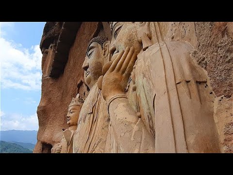 中國甘肅省 天水 麥積山石窟 ( 中國四大石窟之一 ) | Maijishan Cave-Temple Complex in Tianshui, Gansu China