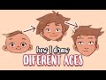 How to draw a character at different ages